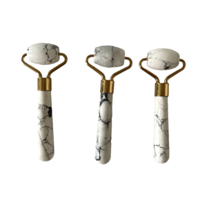 Meilleures ventes Ensemble de rouleaux de jade 100% Quartz rose Gua Sha Rouleau de jade pour le visage Couleur blanche Soins de la peau Rouleau de jade - Product Image 2