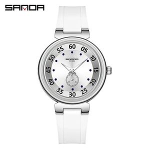 นาฬิกาข้อมือ Sanda 3212 ดีไซน์ใหม่ สีโรสโกลด์ สาย TPU นุ่ม  กลไกควอตซ์ญี่ปุ่น แฟชั่นหรูหรา สำหรับผู้ชายและผู้หญิง เหมาะสำหรับเป็นของขวัญ - Product Image 3