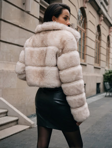 Giacca Invernale da <span class=keywords><strong>Donna</strong></span> Casual Corta in Velluto <span class=keywords><strong>a</strong></span> <span class=keywords><strong>Righe</strong></span> con Cerniera, Imbottita e Calda, Vestibilità Ampia - Product Image 2