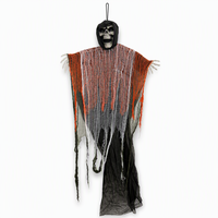 Décoration d'Halloween Squelette Suspendu Lumineux LED de 150 cm – Fantôme Grim Reaper pour Maison Hantée Intérieur/Extérieur