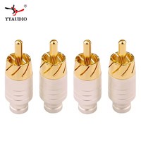Conector macho RCA Jack chapado en oro OEM ventas al por mayor DIY HIFI HI-END Audio Video AC Cable 4mm