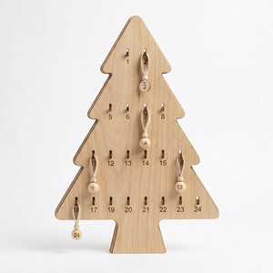Albero dell'Avvento <span class=keywords><strong>in</strong></span> <span class=keywords><strong>Legno</strong></span> Artigianale per <span class=keywords><strong>Natale</strong></span> |   Calendario conto alla rovescia <span class=keywords><strong>di</strong></span> 24 giorni con ganci |   Decorazioni Natalizie Tagliate al Laser - Product Image 1