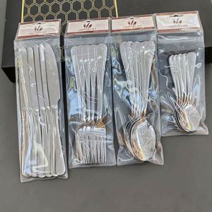 Wholesale Small Moq Good Quality Durable 6 Pieces Cutlery Set with Pvc Bag 6 Pieces Spoon Set Cheap 6 Pieces Spoon Fork Set - Product Image 1