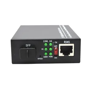 Nouveau produit 2.5G SFP vers RJ45 convertisseur de média optique 2.5G SFP LC vers LAN Port convertisseur de média fibre DC12V