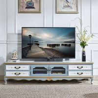 Shinestone Moderner Retro Blau Lackierter TV-Ständer Aufbewahrungsschrank Kommode Wohnmöbel Aufbewahrungsschrank