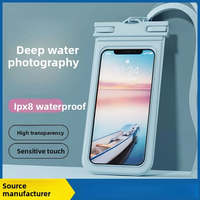 Étui de téléphone étanche IPX8 en PVC pour téléphones à écran tactile, équipement de natation en extérieur, sac transparent scellé à suspendre au cou pour la plongée