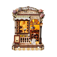 Maison de puzzle architecturale en bois créative à faire soi-même, découpe laser 3D, imprimée UV, petit ensemble de construction, assemblage artisanal, ornement de bureau