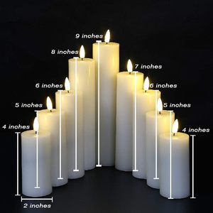 Battery Operated Ivory Color 3D Bullet <b>Candle</b> <b>Wick</b> Real Flame Wax Led Flicking <b>Candles</b> Remote Control Home Decoration - Product Image 2