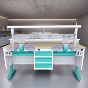 Postazione di lavoro dentaria funzionale del banco di laboratorio della mobilia dentaria del laboratorio con vuoto per uso orale della scuola e dell'ospedale - Product Image 5