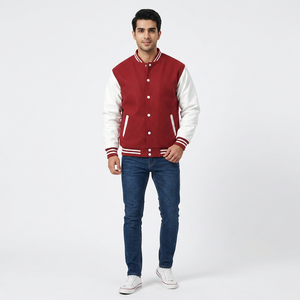 Veste universitaire d'hiver pour homme FINER THREADS, 100% coton, logo personnalisé sur le devant, col montant, fermeture à boutons recouverts, manches longues - Product Image 1