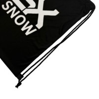 Sac à dos à cordon en microfibre noire 40x45cm avec logo personnalisé pour casque de ski et articles de sport