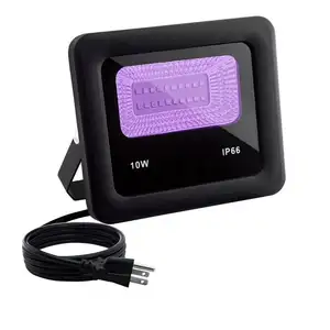 Luz para piscina de led uv, 395-405nm 10w ip66 ao ar livre à prova d' água com tomada, luz preta de led 10w