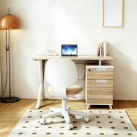Bureau de travail moderne pour la maison avec tiroirs, petit bureau d'ordinateur en bois, table d'étude de style nordique avec armoire de rangement