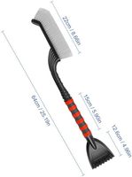 Brosse à neige et grattoir à glace 2 en 1 pour voiture, poils doux, éliminateur de neige pour pare-brise avec poignée en mousse antidérapante pour le déneigement automobile en hiver
