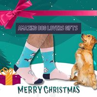 Chaussettes pour Amoureux des Chiens, Chaussettes Amusantes à Motifs d'Animaux, Motif de Chiot Mignon avec Empreinte de Patte et Semelle à Lettres pour les Propriétaires d'Animaux et Cadeau pour les Mamans de Chiens