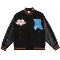 Vestes streetwear pour hommes, broderie, patchwork, veste de baseball décontractée, veste varsity oversize pour couple