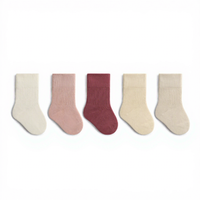 Chaussettes pour bébé nouveau-né, tricotées sans couture, antibactériennes, style preppy, blanches, mi-mollet, coupe ample, pour garçons, filles, tout-petits, printemps