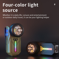 Linterna Táctica Multifuncional EDC 4 en 1, LED Recargable por USB, Luz Lateral RGB Multicolor, Clip Magnético Ajustable a 90°