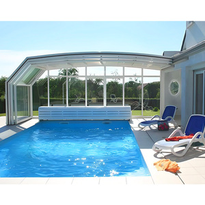 <span class=keywords><strong>Couverture</strong></span> de <span class=keywords><strong>piscine</strong></span> en polycarbonate personnalisée avec structure rétractable <span class=keywords><strong>automatique</strong></span> en aluminium et verre - Product Image 2