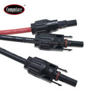Connecteurs solaires en Y SOCARO ZSC1036 étanches IP67 rouge/noir, isolés en PVC, contacts en cuivre pur, 1 mâle 2 femelles, câble de 0,3 m