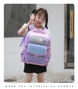 Kids School Backpack Waterproof Cloth Primary School <b>Bag</b> Reflective Strip Boys Girls Casual Fashion Polyester Zipper - Product Image 5