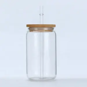 Factory Sale Beer Can Shaped Handmade Warehouse Clear Cold/hot Coffee Soda Bubble Water Tea Glass Beer Can Cup With Sleeve