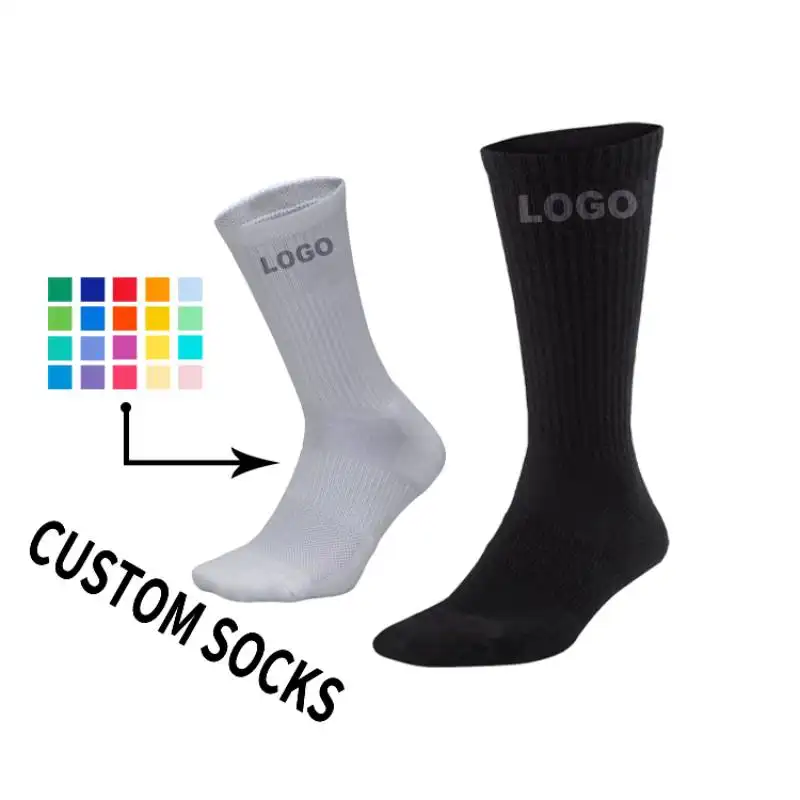 Custom Logo White Black No Show Fashion Designer Casual Cotton Socks Men Dress Sports Grip Business Cozy Bamboo Crew Men'S Socks