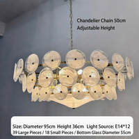 Lustre en verre vintage français avec cadre en laiton, luminaire suspendu LED moderne pour chambre à coucher, salle à manger, villa, escalier, salon