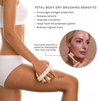Ensemble Brosses Corporelles en Bois Exfoliantes à Poils Naturels Peau Douce avec Logo Personnalisé, Incluant 1 Brosse Sèche Visage et 1 Brosse Corporelle