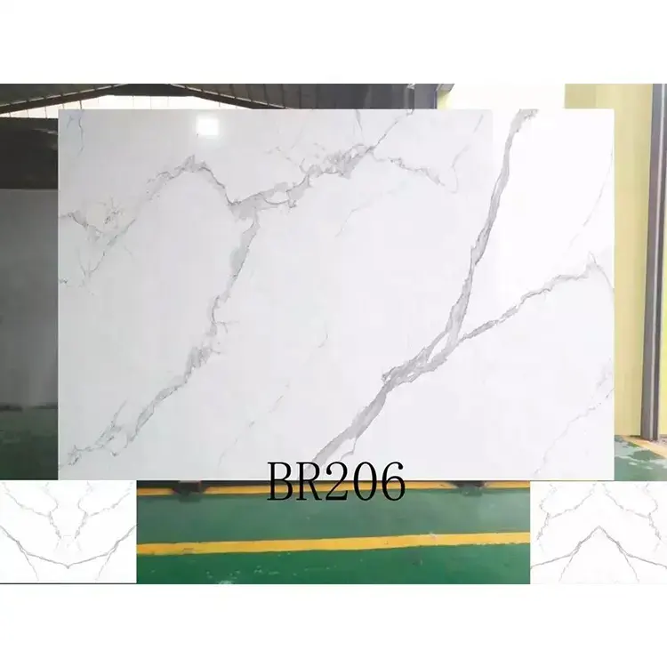 Calacatta white Artificial stone slab engineered stone with green veins