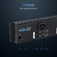 Moniteur FEELWORLD FRM501G OEM triple 5,5 pouces 2RU à montage en rack avec 12G SDI 4K 1000 nits pour la diffusion