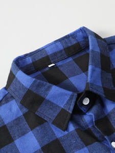 Chemise à carreaux à manches longues pour <span class=keywords><strong>homme</strong></span>, col carré, décontractée, surdimensionnée, en flanelle, polyester/coton, anti-froissement, anti-boulochage, dernières chemises - Product Image 3