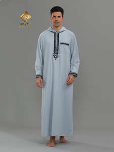 Burqa pour homme, doux et confortable, décontracté, à manches longues, respirant, en polyester, avec broderie, nouveau style, motif tribal marocain - Product Image 1