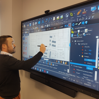 Tableau blanc interactif éducatif Xinpai 65/75/85/86/98 pouces, écran LCD intelligent, résolution 4K, 40 points tactiles, Android et Windows