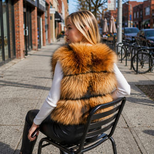 Jaqueta Feminina de Pele de Guaxinim Genuína, Colete de Pele de Alta Qualidade, Casacos de Pele Quentes e Elegantes para Mulheres no Outono e Inverno - Product Image 6