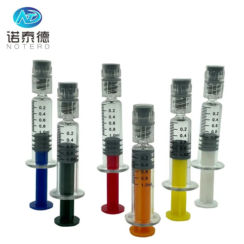 Custom logo and packaging 1ml luer lock glass syringe for oil