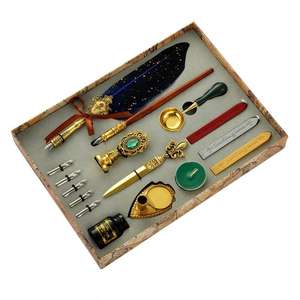Juego <span class=keywords><strong>de</strong></span> plumas <span class=keywords><strong>de</strong></span> plumas <span class=keywords><strong>de</strong></span> aves con kit <span class=keywords><strong>de</strong></span> sellos <span class=keywords><strong>de</strong></span> cera, estilo retro europeo, regalo <span class=keywords><strong>de</strong></span> caligrafí<span class=keywords><strong>a</strong></span> <span class=keywords><strong>de</strong></span> lujo para entusiastas del arte - Product Image 2