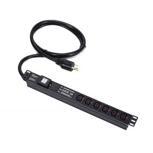 Good Quality Power Distribution Unit Aluminium Alloy Shell 1U 6 Way C13 Rack PDU Socket With Meter Surge L6-30P