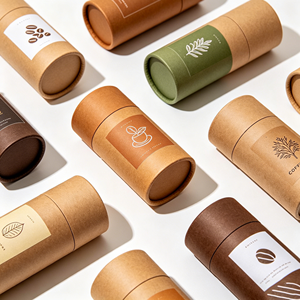 Boîte cylindrique en carton kraft recyclable sur mesure pour poudre de cacao, épices, café instantané, emballage en tube de papier pour thé en vrac et café - Product Image 3