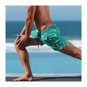 High Quality Men&#39;s Beach Swim Shorts Customized Logo Casual Custom Fabric Swimming Trunks Sublimation Board Shorts