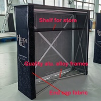 Comptoir promotionnel pliable en profilé aluminium avec impression personnalisée, étagères écologiques portables et pliables, table pop-up