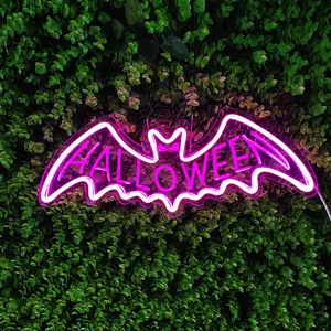 Luzes decorativas internacionais de Halloween Bat Glow, luzes noturnas USB LED neon escultura 3D