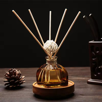 Diffuseur de parfum d'ambiance à bâtonnets en rotin, mini 50ml, sans alcool, aux huiles essentielles naturelles, parfum longue durée, artisanal