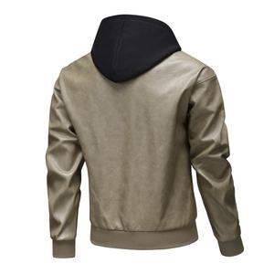 แจ็กเก็ตลำลองสำหรับผู้ชายสไตล์สตรีทแวร์มีปกพิมพ์ลายเสื้อแจ็กเก็ตมอเตอร์ไซค์มาใหม่ - Product Image 4