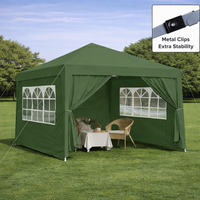 Carpa Gazebo Plegable 3x3, Portátil, Impermeable, con Refuerzo Diagonal, Lona Oxford 210D de PVC de una Sola Capa, para Fiestas en el Jardín