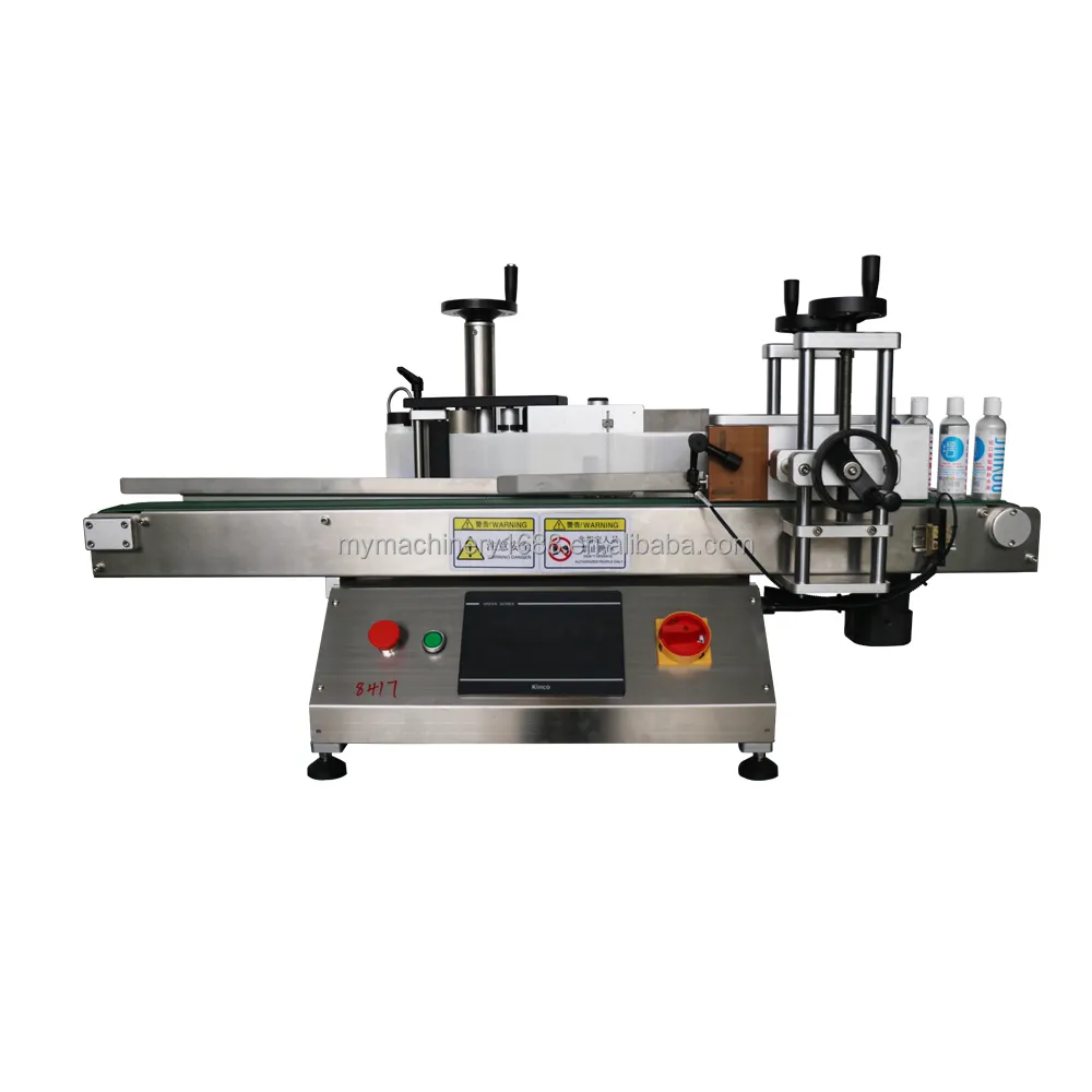 Fabriekspot Ronde Fles Etiketteermachine Semi-Automatische Dubbele Zijsticker Etiket Applicator Machine Voor Plastic Glazen Fles