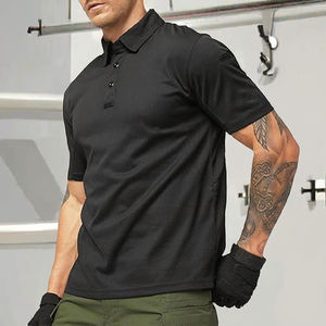 Polo d'été européen et américain pour homme, décontracté, couleur unie, à manches courtes, coupe ample, en polyester anti-boulochage - Product Image 2