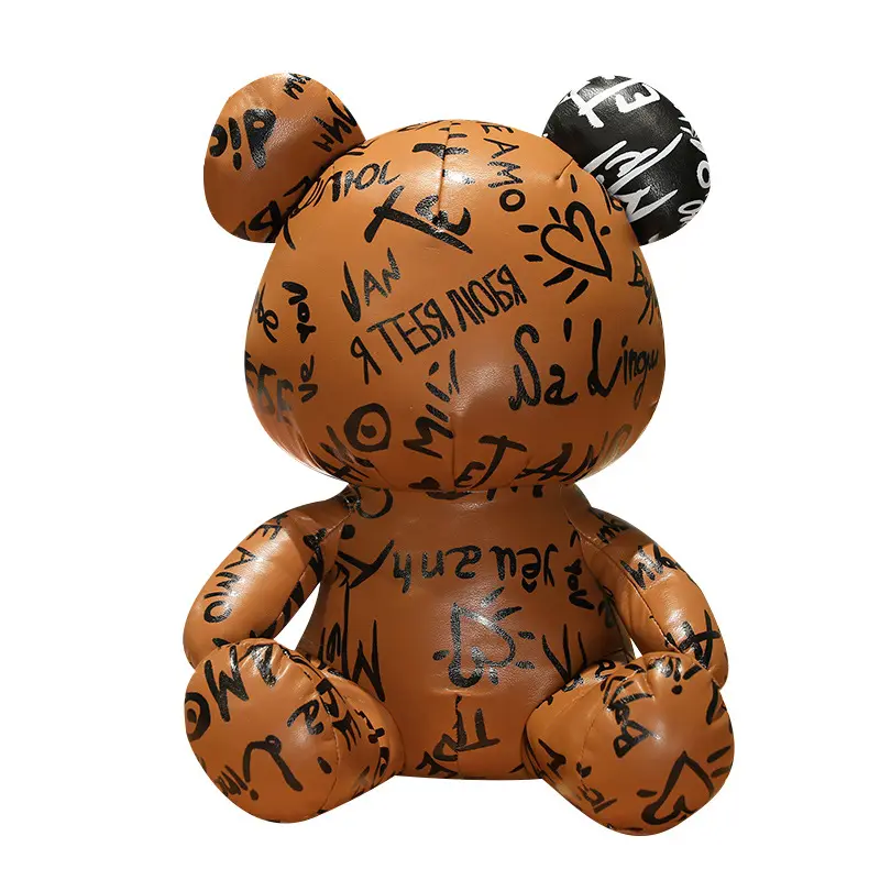 Peluche promozionale all'ingrosso per bambini in pelle Graffiti Teddy Bear & Rabbit
