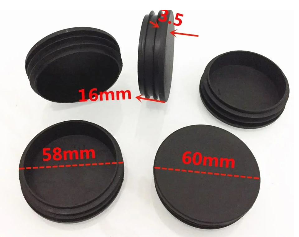 Round Pipe Inside End Plugs Push in Feet Round Tube Insert PE PP ...