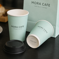 Gobelets en papier écologiques jetables avec couvercle 6oz 8oz 12oz à paroi simple pour café chaud, thé, expresso, café à emporter, bureau, vente en gros